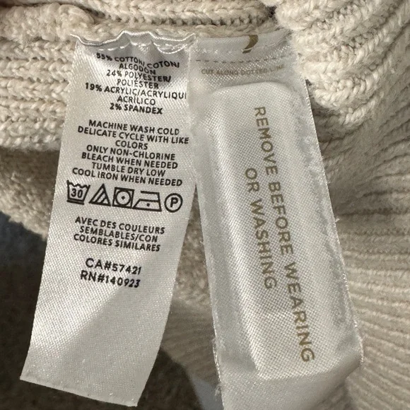 LOFT Soft Beige Turtleneck Sweater - Picture 7 of 7